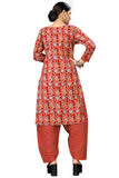 Maroon Cotton Blend Printed Ready to Wear Patiala Salwar Suit