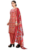 Maroon Cotton Blend Printed Ready to Wear Patiala Salwar Suit