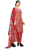 Maroon Cotton Blend Printed Ready to Wear Patiala Salwar Suit