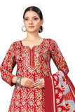 Maroon Cotton Blend Printed Ready to Wear Patiala Salwar Suit