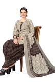 Grey Cotton Blend Printed Ready to Wear Patiala Salwar Suit