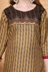 Khaki Cotton Blend Printed Ready to Wear Patiala Salwar Suit