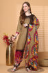 Khaki Cotton Blend Printed Ready to Wear Patiala Salwar Suit