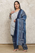 White Cotton Blend Printed Plus Size Ready to Wear Patiala Salwar Suit