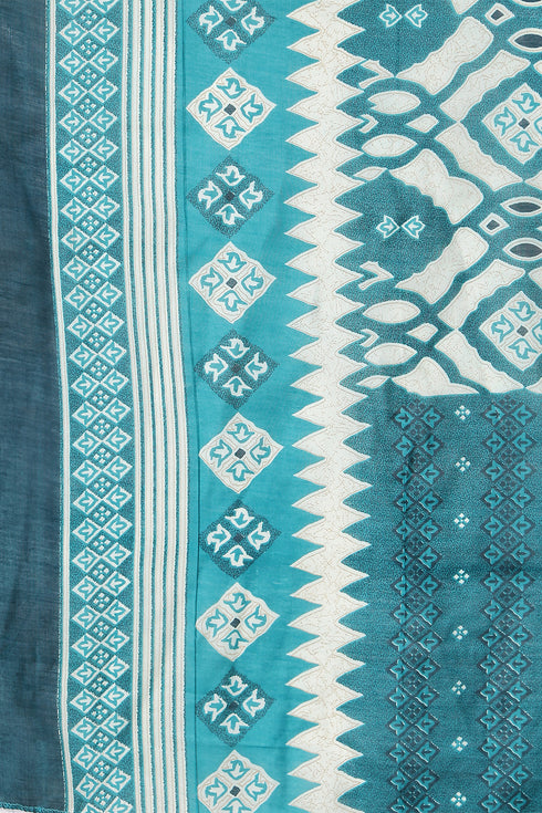 Rajnandini Teal Green Cotton Blend Printed Ready to Wear Patiala Salwar Suit