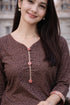 Taupe Cotton Blend Printed Ready to Wear Patiala Salwar Suit