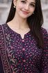 Purple Cotton Blend Printed Ready to Wear Patiala Salwar Suit