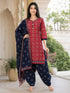 Dark Magenta Pink Cotton Blend Printed Ready to Wear Patiala Salwar Suit