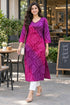 Purple & Pink Pure Cotton Bandhej Printed Kurti