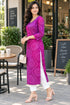 Purple & Pink Pure Cotton Bandhej Printed Kurti