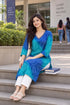 Blue Pure Cotton Bandhej Printed Kurti