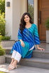Blue Pure Cotton Ikat Printed Kurta For Women