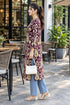 Wine Pure Cotton Ikat Printed Kurta For Women