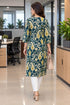 Green Pure Cotton Ikat Printed Kurta For Women