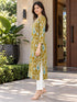 Mustard Yellow Pure Cotton Ikat Printed Kurta For Women