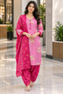 Baby Pink Cotton Blend Printed Ready to Wear Patiala Salwar Suit