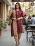 Maroon Cotton Blend Floral Printed Ready to Wear Patiala Salwar Suit