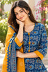 Teal Cotton Blend Printed Ready to Wear Patiala Salwar Suit