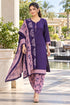 Purple Cotton Blend Printed Ready to Wear Patiala Salwar Suit