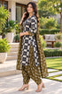 Black & White Cotton Blend Printed Ready to Wear Patiala Salwar Suit