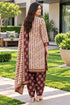 Beige Cotton Blend Printed Ready to Wear Patiala Salwar Suit