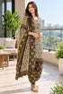 Beige Cotton Blend Printed Ready to Wear Patiala Salwar Suit