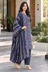Blue Cotton Blend Printed Ready to Wear Patiala Salwar kurta sets women RW5284BU0926