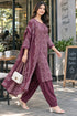 Wine Cotton Blend Printed Ready to Wear Patiala Salwar kurta sets women RW5285WN0926