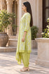Parrot Green Cotton Blend Printed Ready to Wear Patiala Salwar Suit