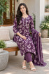 Wine Cotton Blend Jaipuri Printed Straight Kurta & Pant With Dupatta