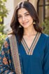 Blue Cotton Blend Solid kurta sets women