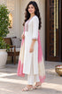 White Cotton Blend Embroidered Straight Kurta & Pant With Dupatta ST321WH0826