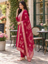 Maroon Cotton Blend Embroidered Kurta sets women