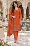 Orange Silk Blend Jacquard Woven with Inner Straight Kurta & Pant With Dupatta