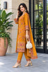 Mustard Yellow Silk Blend Jacquard Woven with Inner Straight Kurta & Pant With Dupatta