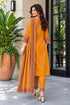 Mustard Yellow Silk Blend Jacquard Woven with Inner Straight Kurta & Pant With Dupatta