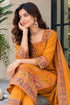 Mustard Yellow Silk Blend Jacquard Woven with Inner Straight Kurta & Pant With Dupatta