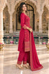 Pink Silk Blend Jacquard Woven with Inner Straight Kurta & Pant With Dupatta