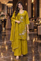 Yellow Silk Blend with Inner Embroidered Beads Work Straight Kurta & Pant With Dupatta
