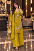 Yellow Silk Blend with Inner Embroidered Beads Work Straight Kurta & Pant With Dupatta