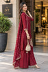 Maroon Silk Blend with Inner Embroidered Beads Work Straight Kurta & Pant With Dupatta