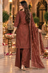 Brown Silk Blend with Inner Embroidered Beads Work Straight Kurta & Pant With Dupatta