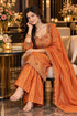 Peach Silk Blend with Inner Embroidered Straight Kurta & Pant With Dupatta