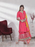 Pink Pure Cambric Cotton Floral Solid Kurta Set With Dupatta