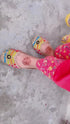 Yellow And Pink Pure Cambric Cotton Floral Embroidered Kurta Set With Dupatta