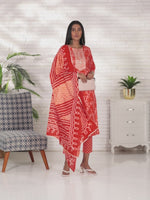 Load and play video in Gallery viewer, Pure Cambric Cotton Jaipuri Printed &amp; Embroidered Kurta Set With Dupatta