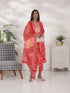 Pure Cambric Cotton Jaipuri Printed & Embroidered Kurta Set With Dupatta