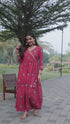 Pink Rayon Printed Anarkali Bandhani Gown
