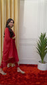 Maroon Rayon Floral Embroidered Kurta Set With Dupatta