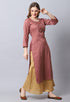 Brown Rayon Viscose Embroidered Kurti